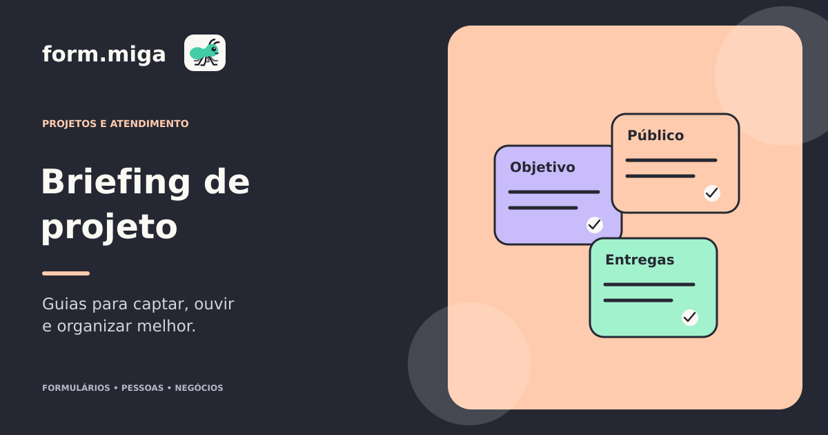 Ilustração editorial sobre briefing de projeto: como alinhar objetivos, escopo e expectativas