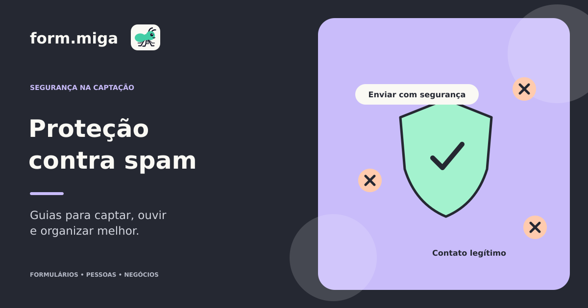 Ilustração de escudo com confirmação e mensagens indesejadas bloqueadas, em grafite e lavanda.